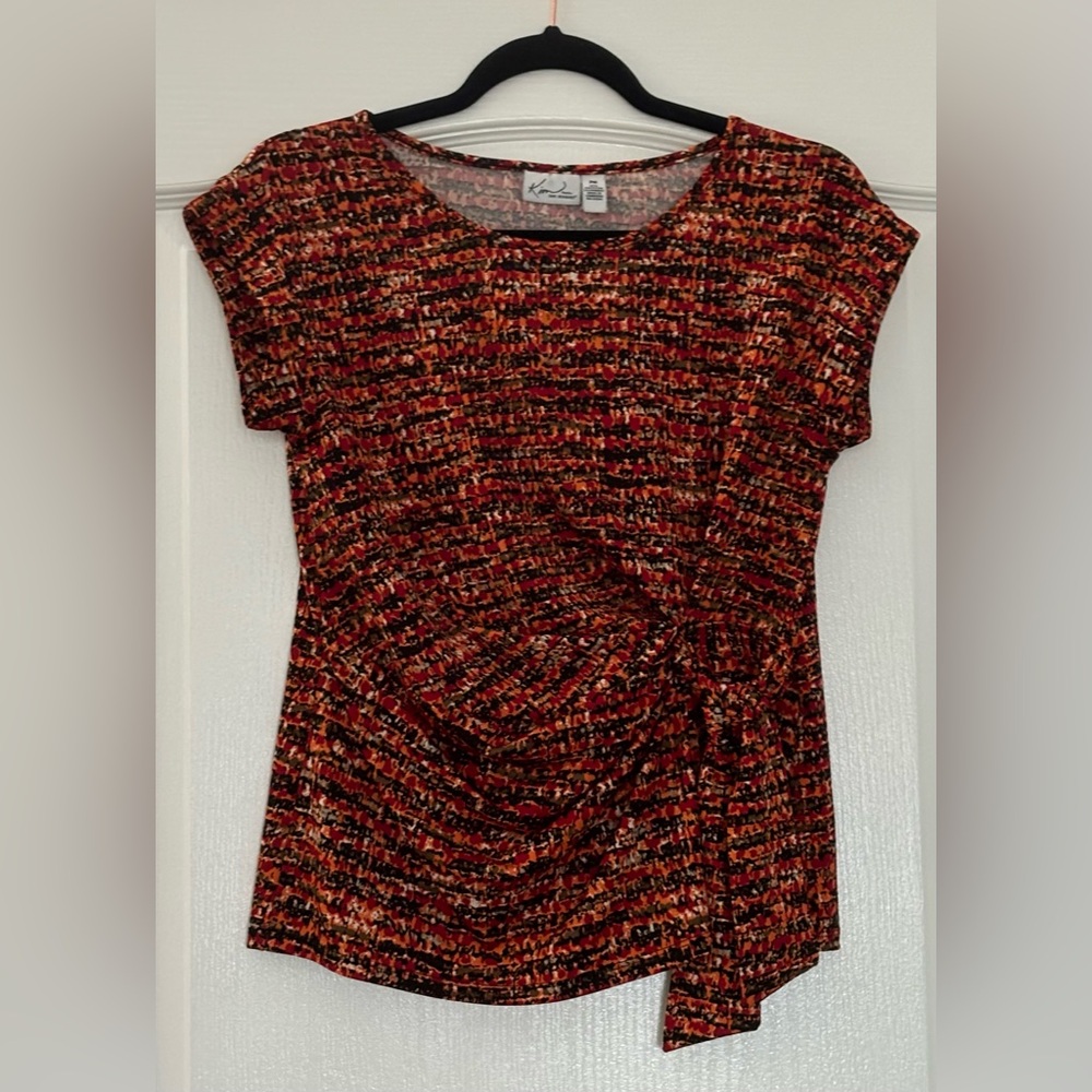Multicolor Kim Rogers Blouse with Side-Tie